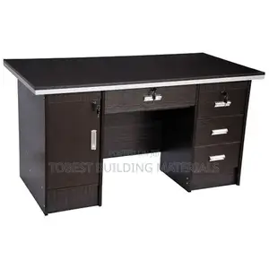Luxury Dark Wood Executive Office Desk with Locking Storage