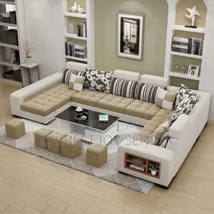 Luxury U-Shaped Sofa tare da Ottoman - Sabon Samfuri