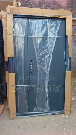 China Steel Main Entrance Double Doors - Black