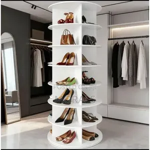 Kyakkyawan Rakin Takalmi da Jakunkuna Mai Juyawa 7-Tier 360°