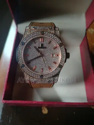 Premium Iced Out Hublot Classic Fusion Automatic Rose Gold Watch
