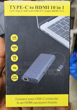 10-in-1 USB-C Hub tare da HDMI, LAN, USB 3.0