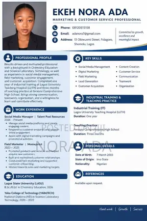 Customer Service Professional CV - Lagos