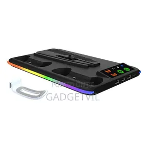 PS5 Series Game Console Universal Cooling Fan Base Mai Hasken RGB