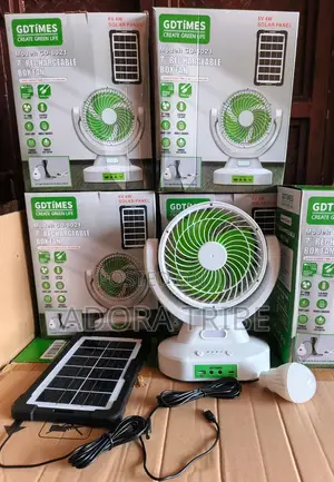 Gdtimes 7" Fan Mai Cajin Rana Mai Haske da Cajin Wayar Hannu