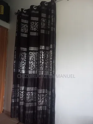 Home Interiors Black Fabric Curtain (Used)