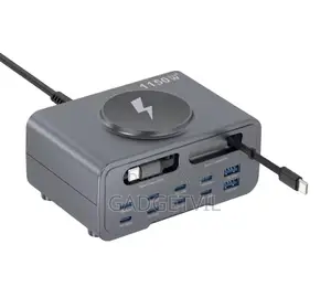 1150W GaN Multi-Port PD 140W Charger tare da Wireless Pad