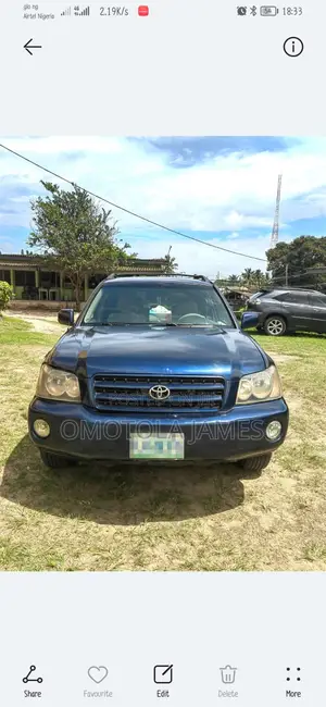 Toyota Highlander V6 AWD 2002 Blue
