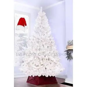 Bishiyar Kirsimeti Mai Tsawon 6ft Mai Launi Fari Tare Da Hular Santa
