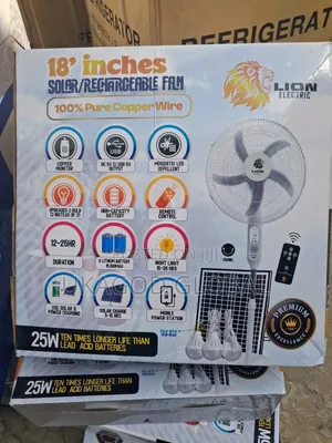 Lion Rechargeable Fan da Solar Panel & 3 Fitila
