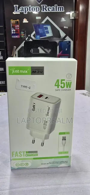 45W GaN PD + QC Fast Charger (Type-A + Type-C)