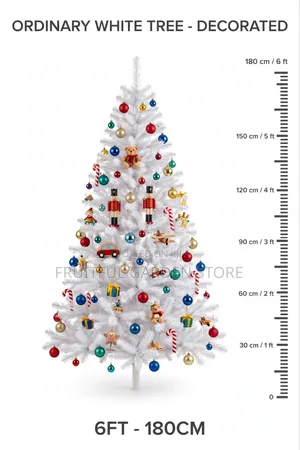 6ft Pre-Decorated White Christmas Tree