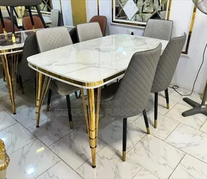 Marble Dining Table Set - 6 Seaters