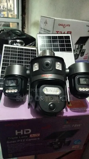 U Box 3-Lens PTZ Solar Camera Mai Fuska Biyu