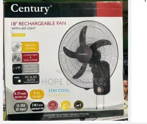Century Rechargeable Wall Fan 18"