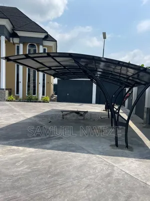 Modern Curved Cantilever Carport Canopy (3-Car)