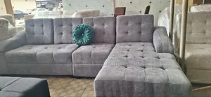 Home Interiors Fabric L-Shaped Sofa - Brand New