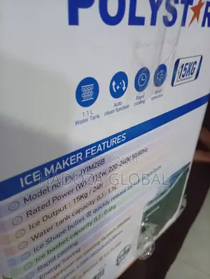Polystar 15kg Na'urar Yin Kankara Mai Ɗaukar Hawa
