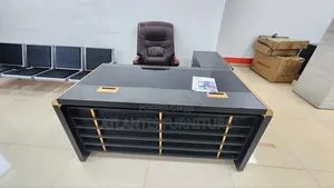 Black Executive Office Desk with Drawer