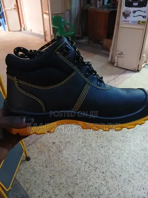 Brand New Black Safety Shoes with Yellow Outsole